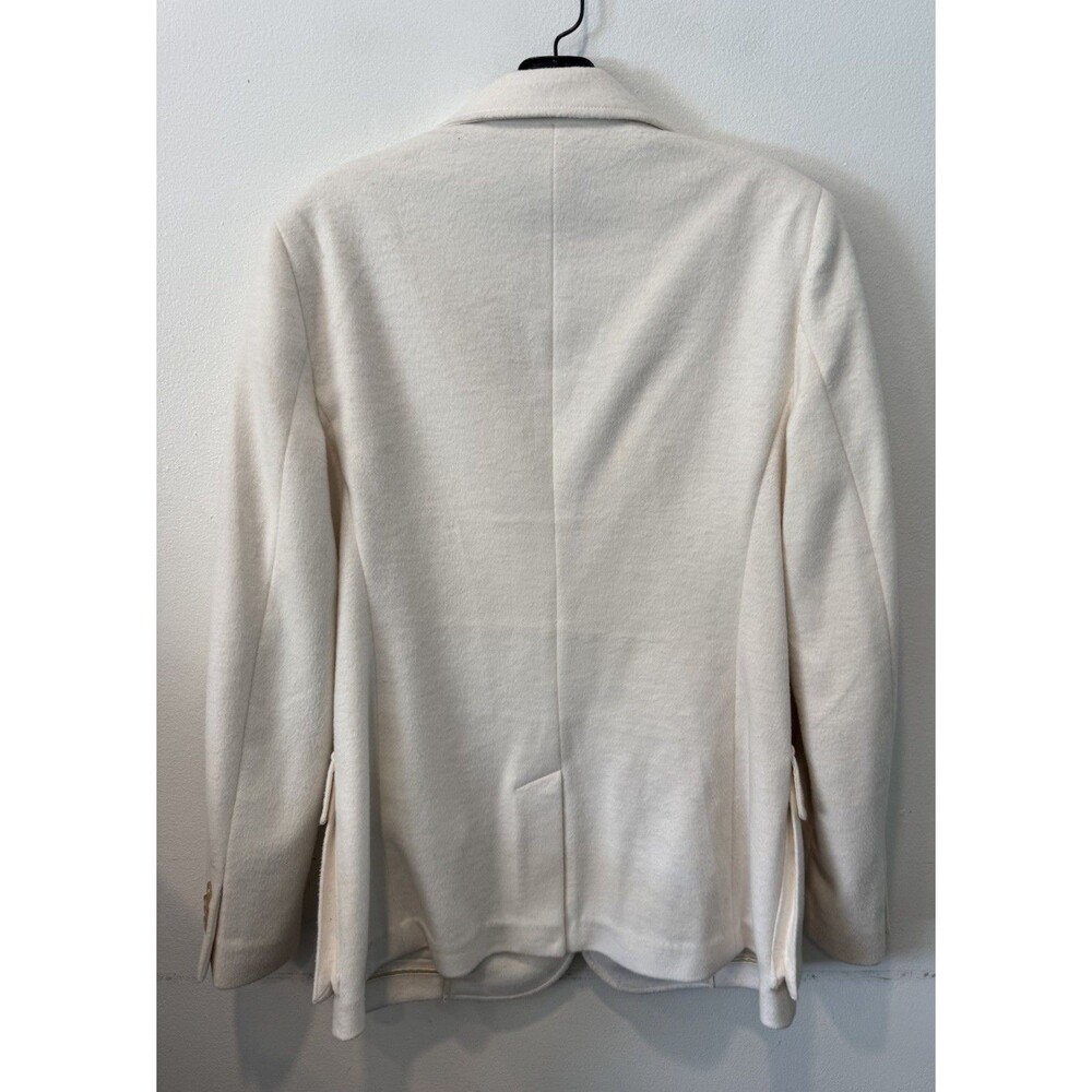 Polo Ralph Lauren Creme Crest Patch Wool Blend Blazer Women’s 10 Quiet Luxury - Picture 10 of 14